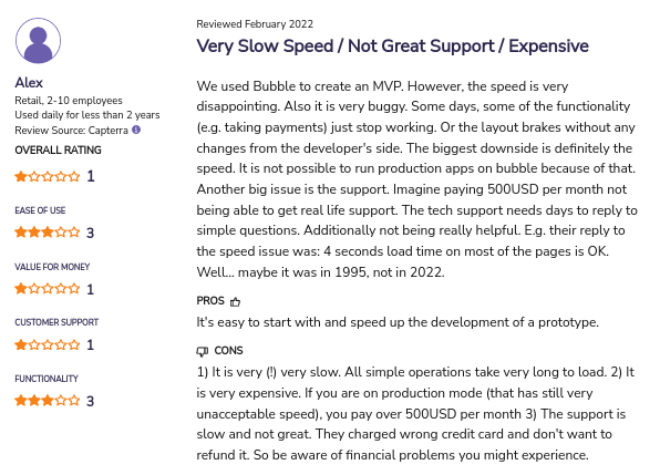 Bubble User Review - Bubble Alternative
