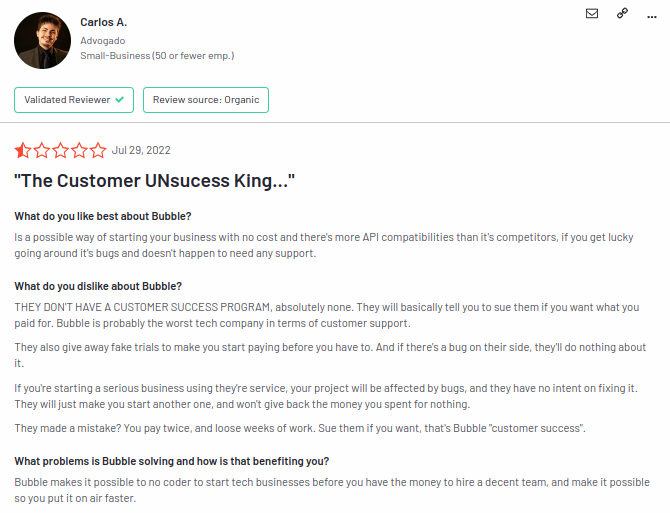 Bubble User Review - Bubble Alternative