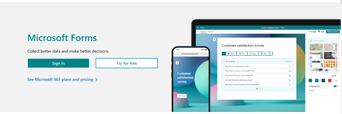 Microsoft Forms - No-Code Online Form Builder