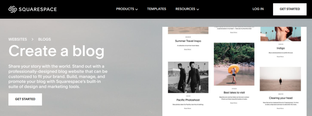 Squarespace - no-code blogging platform
