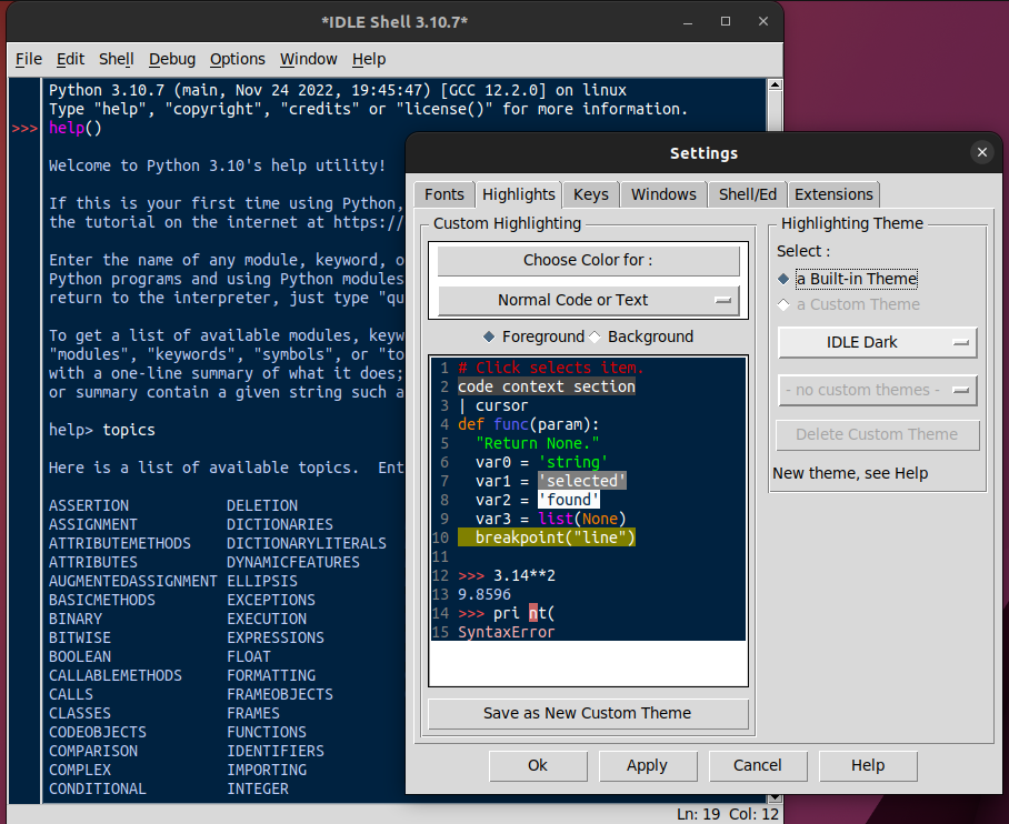 IDLE IDE from Python