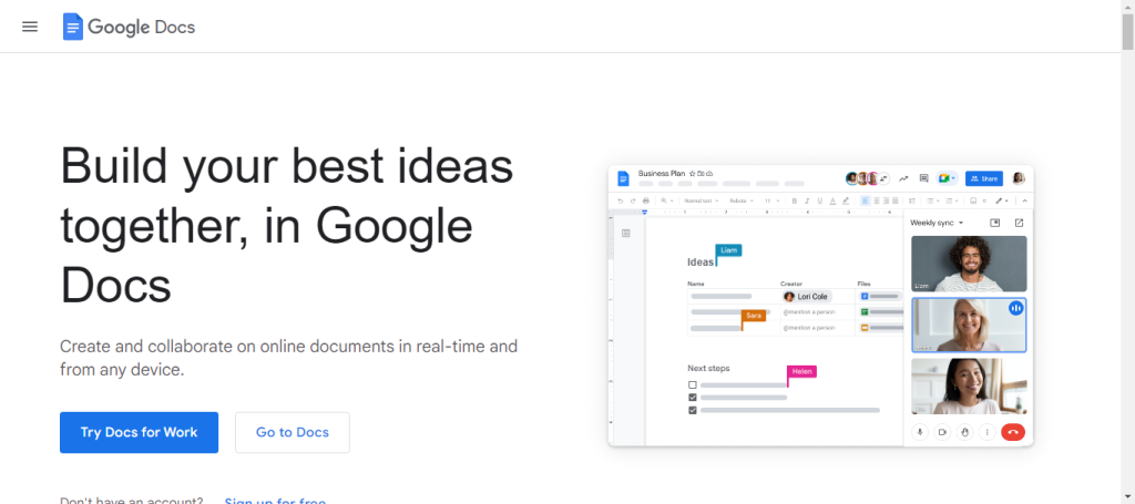 Google Docs for online document collaboration