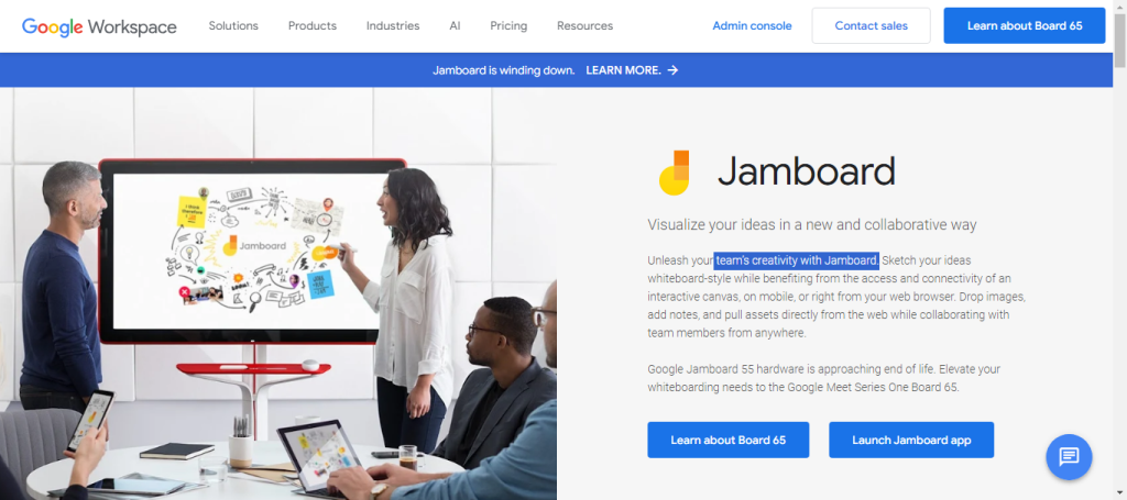 Google Jamboard - for improving team’s creativity